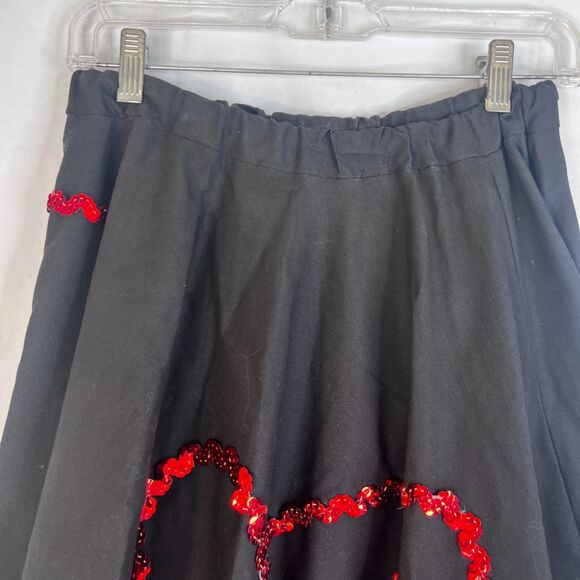 Handmade Poodle Skirt Black Puffy Poodle Sequins Circle Skirt 50s S/M Costume - Picture 8 of 10